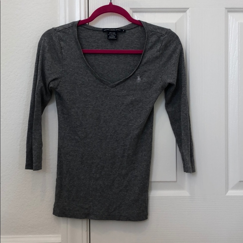 Ralph Lauren Sport Grey V neck long sleeve